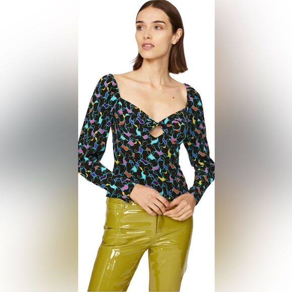 STAUD Long Sleeve Josephine Top Size 10 - Picture 1 of 7